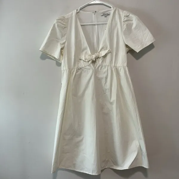 Madewell NWT Tie-Front Mini Dress‎ in White Size 0 - Image 3