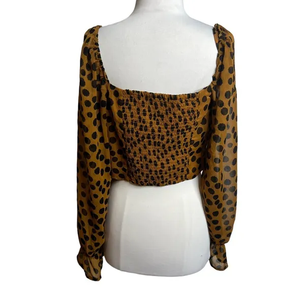 Free‎ People Parker Top smocked printed crop top Sz M - Image 5