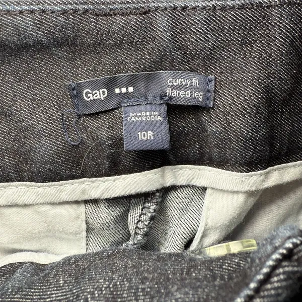Gap Curvy Fit Flared Leg Pants Gray Denim Trousers Workcore Capsule Wardrobe 10R - Image 2