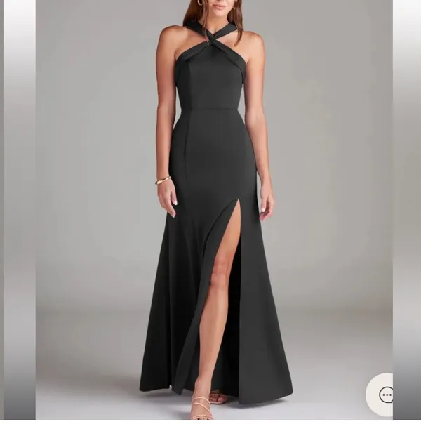 Azazie Rue Black Strapless Dress - Image 3