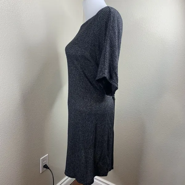 Urban Outfitters Gray Short Sleeve Stretchy Tie Back Or Front Dress Sz M - Image 4