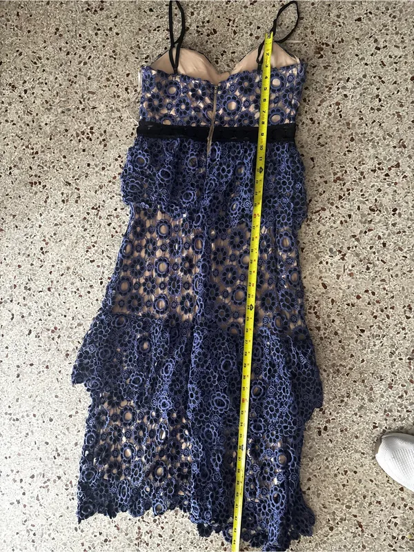 Just Me floral crochet lace tiered dress medium - Image 8