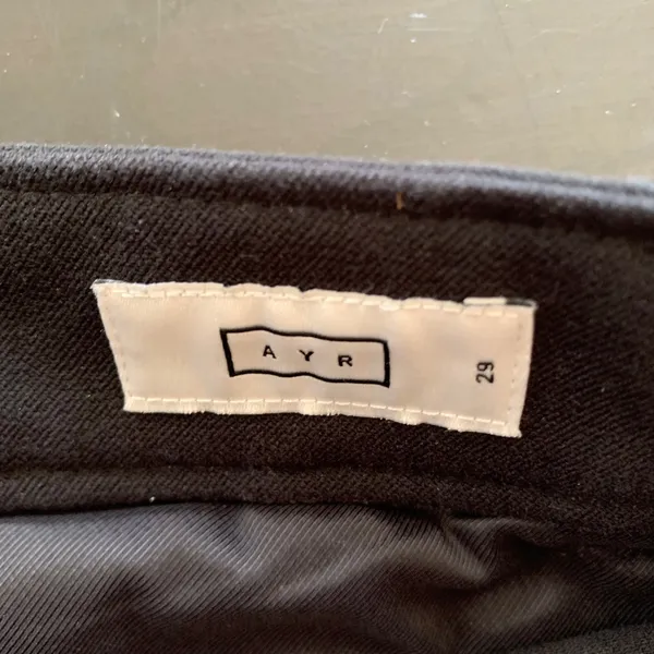 AYR The‎ Future Black Cotton Stretch Straight Leg Pants E2430 Size 29 Minimalist - Image 3