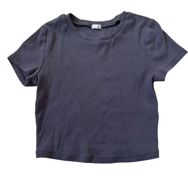 Garage Gray Ribbed Crop Top Women's Size Small | 6-33 - Image 3