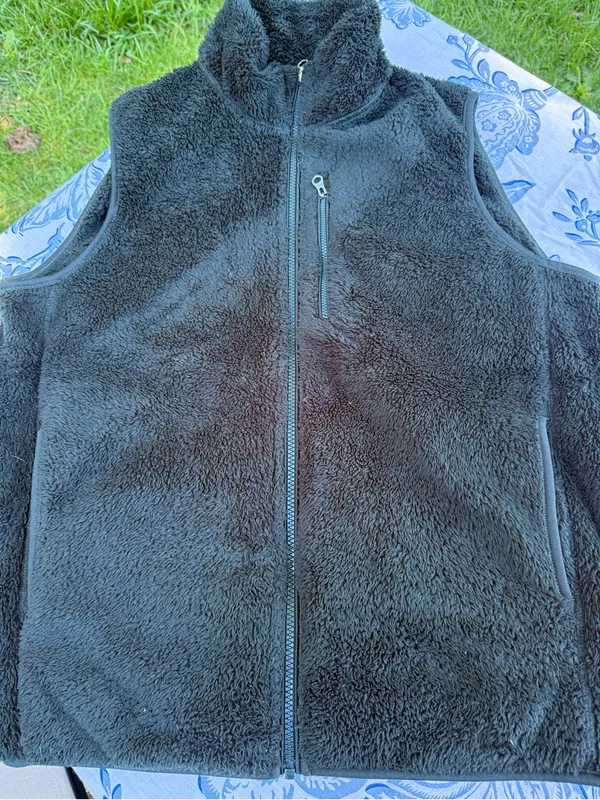 Uniqlo Women's green fleece Full-Zip Sleeveless Vest Stand Collar Size M - Image 5