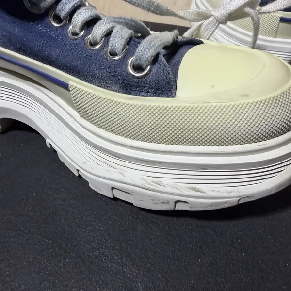 Alexander McQueen Tread Slick Sneakers Denim Blue Size 7/37 - Image 10