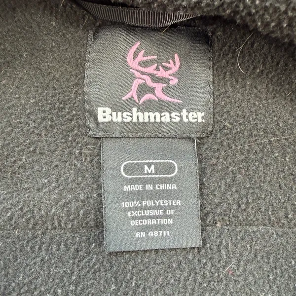 Bushmaster Womens Pink Realtree Camo Fleece Jacket Black Full Zip Size M Gun - Image 4