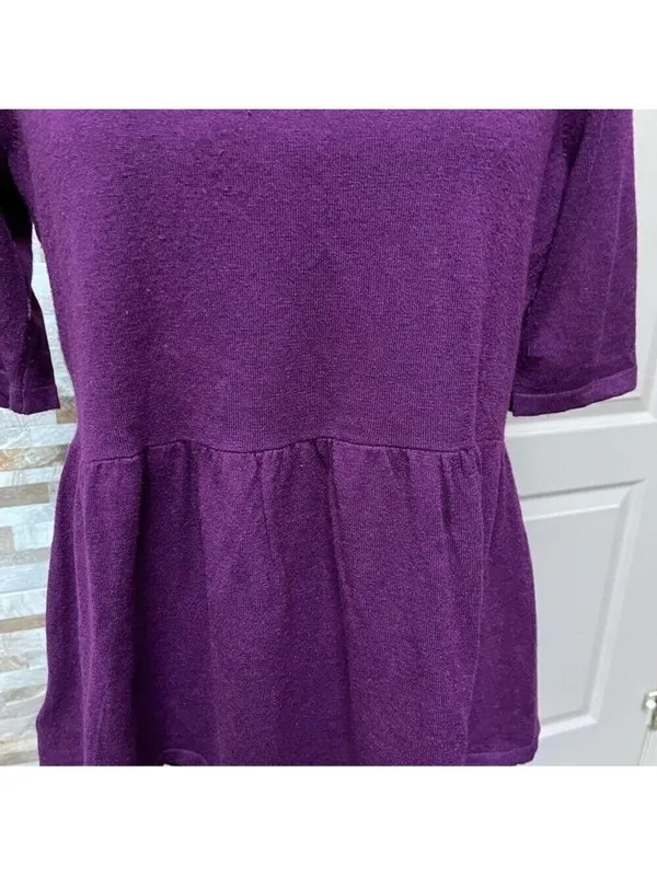 Loft LOFT women top blouse tunic sweater wool blend Sz M - Image 5