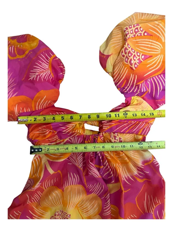 Farm Rio Summer Garden Puff Sleeve Cut Out Dress Womens Sz Small New $185 - Image 16