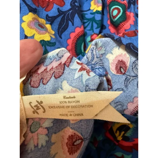 Matilda Jane Splendid Floral Tie Neck Dress‎ Boho Cottagecore Rayon Medium - Image 6
