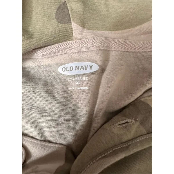 Old Navy Camo Henley Hoodie Pullover Shirt Womens XXL Soft Washed Long Sleeve - Image 5