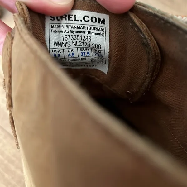 Sorel Out N About Waterproof Black Tan Lace Up Leather Ankle Rain Boots Size 6.5 - Image 6