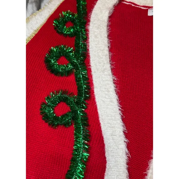 99 Jane Street Womens Size XL Christmas Santa Vest Red Candy Pocket Open Front - Image 8