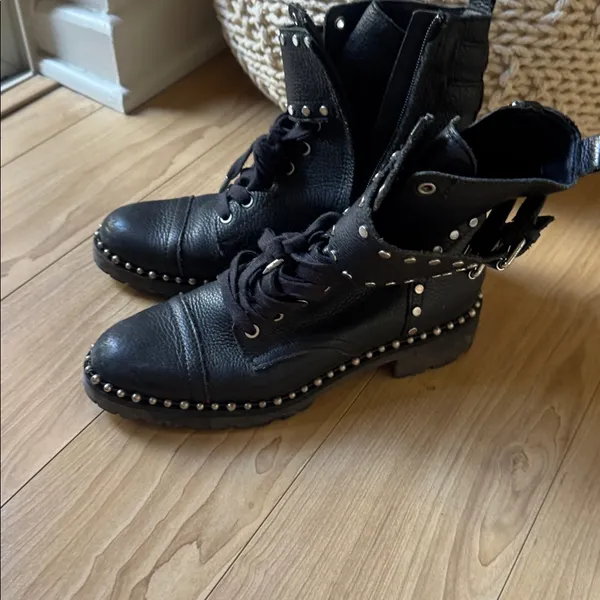 Sam Edelman Black Studded Combat Boots - Image 4