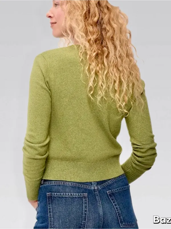 Moss Green Button Front Cardigan Size M - Image 4