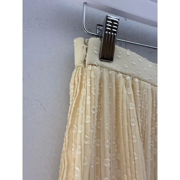 Lulus‎ butter yellow eyelet midi skirt Teired small - Image 5