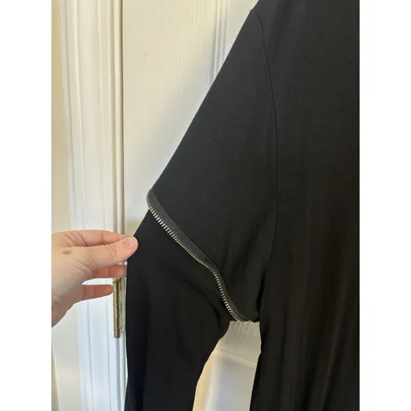 TOV Holy-G inc Black Long Sleeve Zipper Dress Size 40 L Pockets Punk Grunge Goth - Image 6