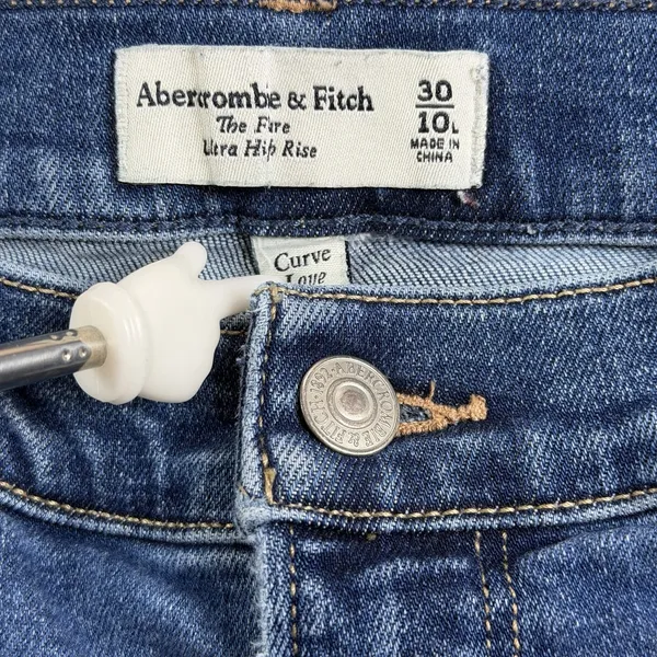 Abercrombie Curve Love 70s Flare Jeans Womens 30 10L Ultra High Rise Long - Image 4