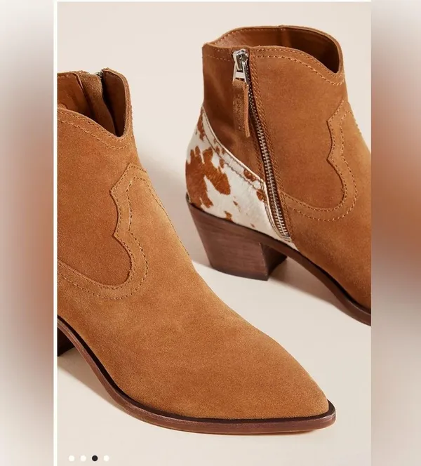 Dolce Vita Senica Cow Hair & Suede Western Booties - Image 3