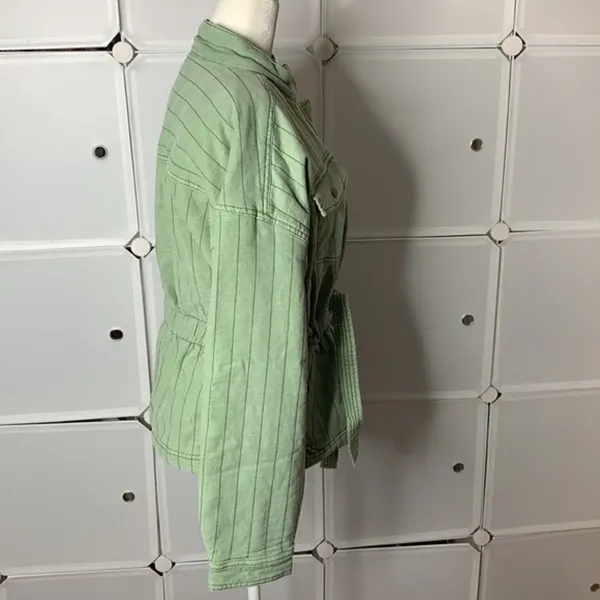 GAP Quilted Utility Belted Jacket In Green Dollar Size Medium - Image 8