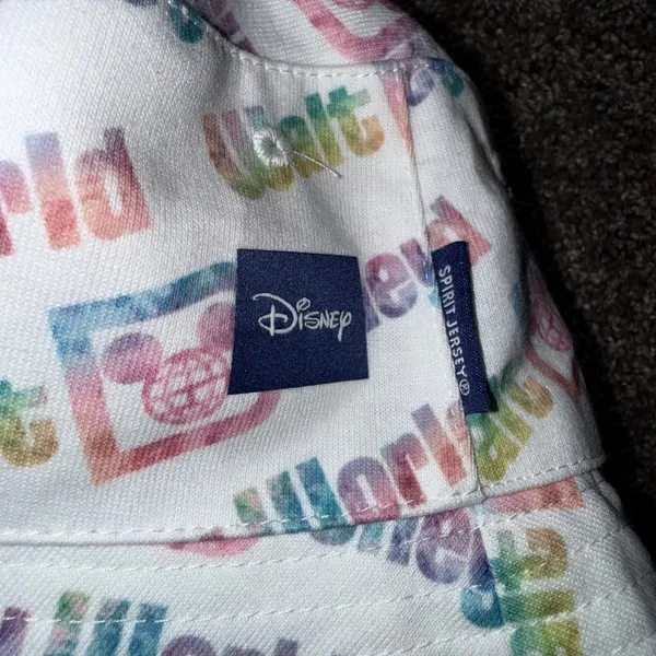 Disney Spirit Jersey Bucket Hat Unisex‎ OS Rainbow Tie Dye Excellent Reversible - Image 2