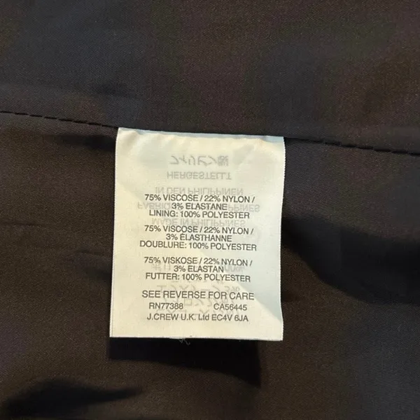 J Crew Size 10 Going Out Blazer Jacket Stretch Twill Black H2743 Slim Cut - Image 6