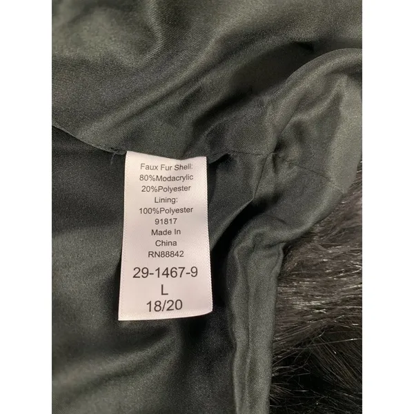 Ellos Women's Black Faux Fur Coat - Image 5