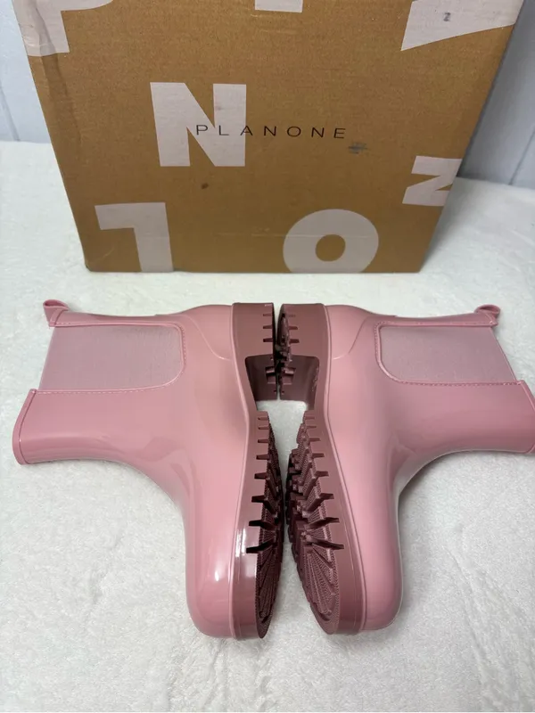PLANONE Pink‎ Chelsea-Style Waterproof Ankle Rain Boots Size 6 - Image 6