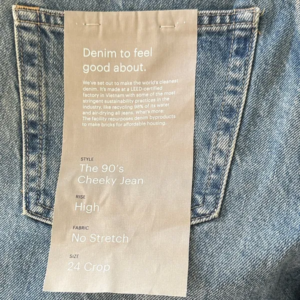 Everlane 90s Cheeky Jeans Size 24 High Rise Straight Leg NWT Blue - Image 6