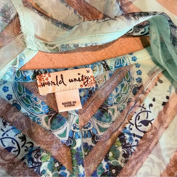 Elegant Blue and Green Striped Blouse - Image 6