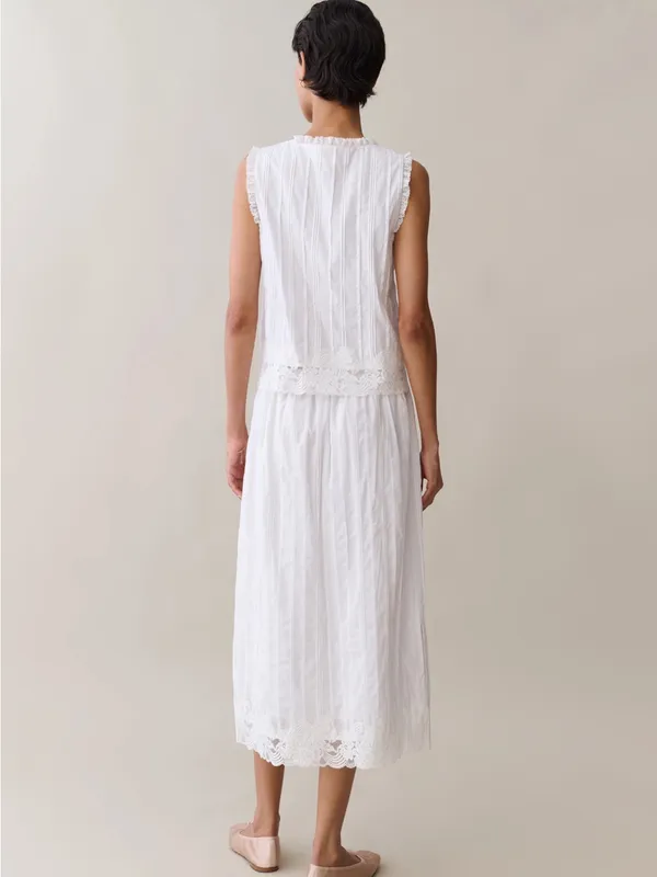NWT Sorella Vanya Cotton Top size XS white lace tank - Image 3