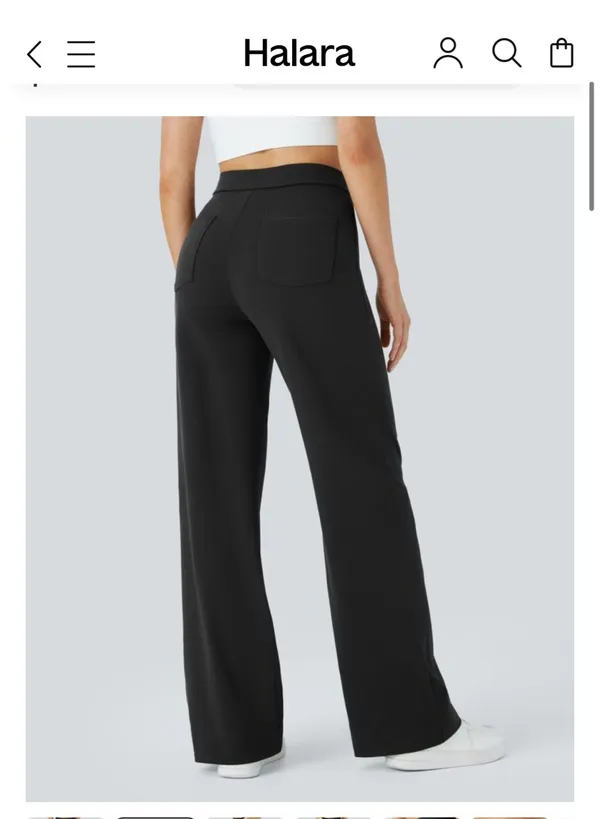 NWT Halara Black DayStretch High Waisted Pockets Straight Leg Casual Pants (S) - Image 3