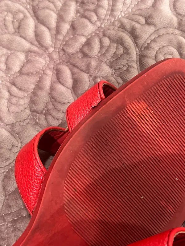 Bold Red Women's Slide Sandals with Cross-Strap Design - Image 5