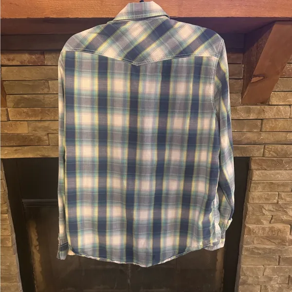 Blue button up American Eagle flannel - Image 2