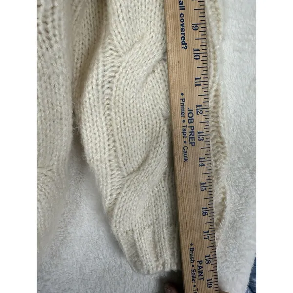 ZARA Cream Chunky Cable Knit Turtleneck Sweater Size‎ S Girls 13-14 Fisherman - Image 4