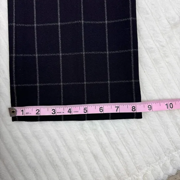 Express Editor women’s size 6R dress pants black with white plaid - Image 9