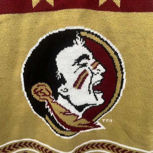 Foco FSU Seminoles Ugly Christmas Womens Sweater XL Retro VNeck Tailgate Holiday - Image 4