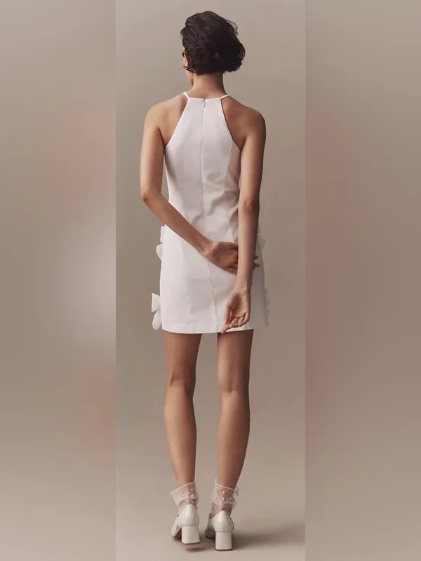 BHLDN Sleeveless Allover Bow High-Neck Mini Dress | Anthropologie - Image 4