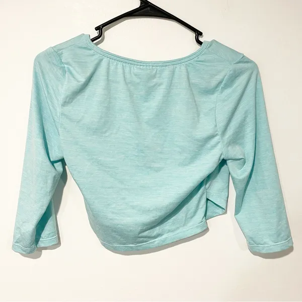 Gymshark Womens‎ Small Ballet Crop Top Pale Turquoise Marl Athleisure - Image 4