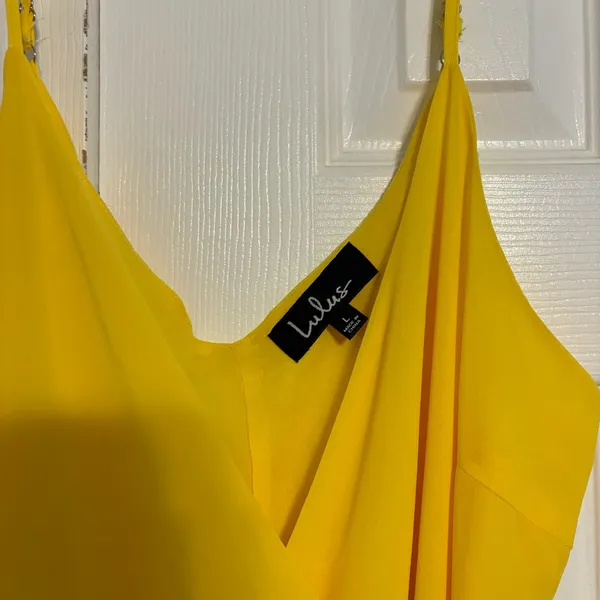 Lulus Yellow Pleated Wrap Dress - Image 6