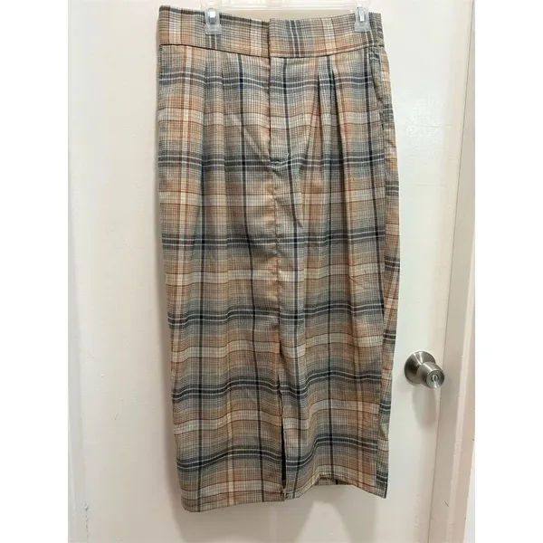 Urban Outfitters Plaid High Waisted Midi Skirt‎ Women's Size L G - Image 2
