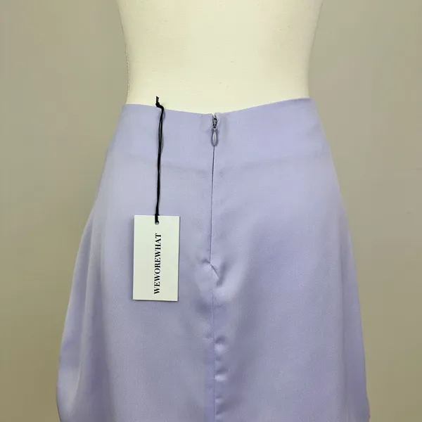 WeWoreWhat Mini Slip Skirt Satin Charmeuse Purple Minimalist Y2K Revolve M NWT - Image 7