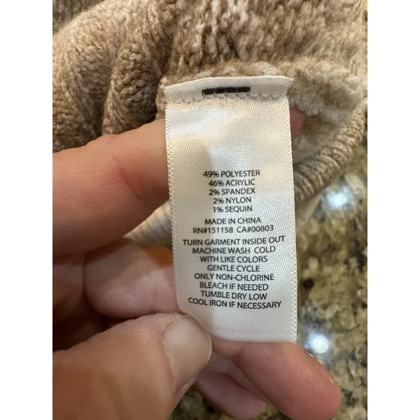 525 america sweater WILLOW: OMBRE SEQUIN CROP CARDIGAN Size XS Beige Cream - Image 8