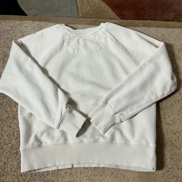 Late Summer Flowers Anthropologie Graphic Sweatshirt Womens S White Embroidered - Image 6
