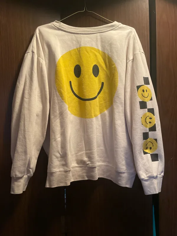 Stay Smiling Cream Crewneck Sweater - Image 2