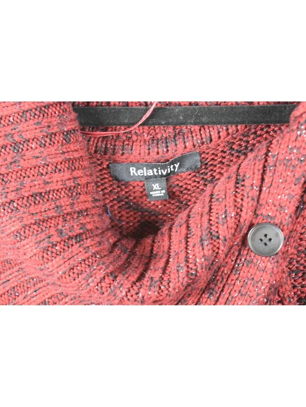 Relativity Marled Cable Knit Sweater Dress Asymmetric Button Cowl Neck XL - Image 4