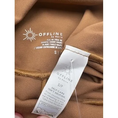 OFFLINE by Aerie Real Me Shortie S Brown‎ High Rise 3" Inseam Retro Piping NWT - Image 6