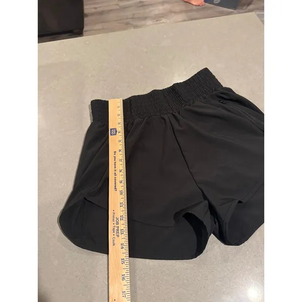 Black‎ Running Shorts With Zipper Pockets Athletic Gym Workout - Image 5