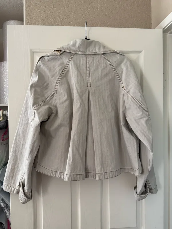 BNWT Zara Blue/Grey Washed Herringbone Jacket  - Image 12