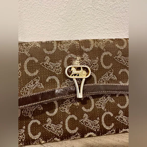 Vintage Celine Carriage Tri-Fold Long Wallet - Image 5